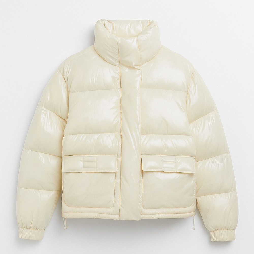 Fashion Nova Cream Puffer Jacket